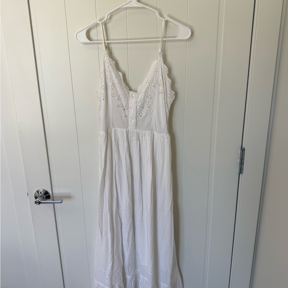 O'Neill White Eyelet Smocked Sundress